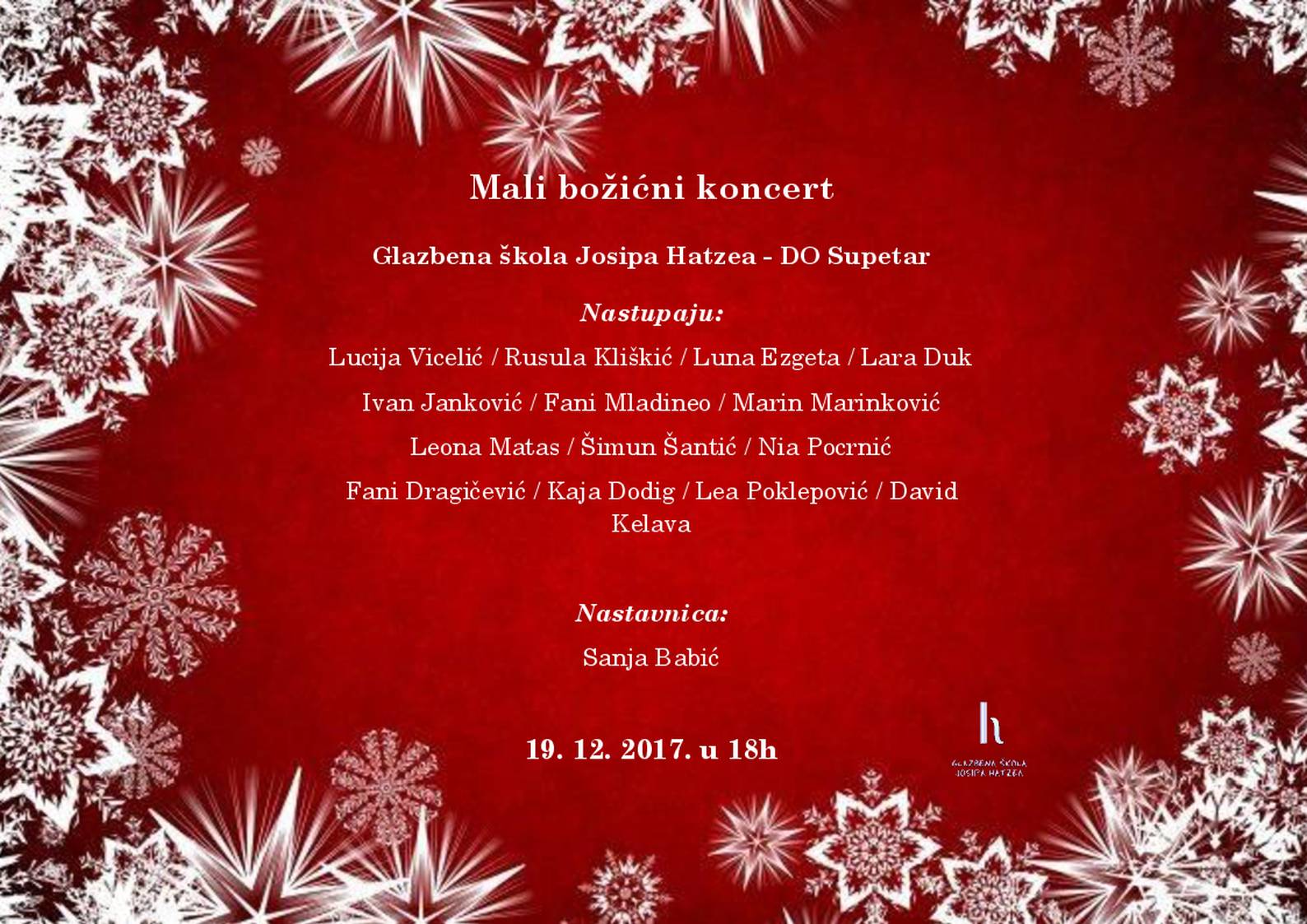 Mali božićni koncert DO Supetar